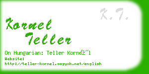 kornel teller business card